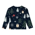 thumbnail image 3 of Girls Long Sleeve Pullover Top with Festive Tree and Gift Print Crewneck Casual Comfortable Soft Shirt for Holiday Wear, 3 of 4