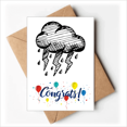 thumbnail image 1 of Lightning nublado patron pintado a mano Sobre de la Carta de felicitación de la tarjeta de matrimonio, 1 of 4