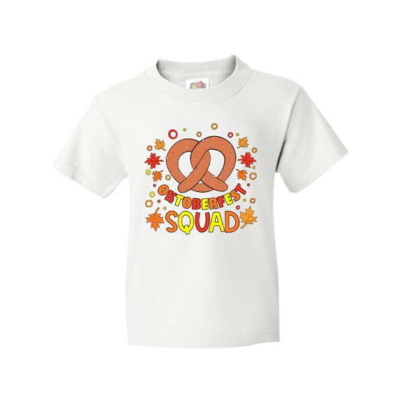Inktastic Oktoberfest Squad Fall Leaves Pretzel Youth T-Shirt