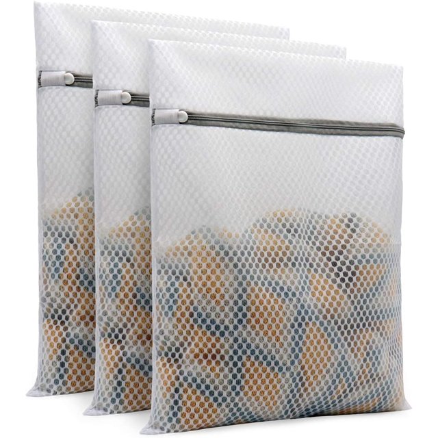 Heavy Duty Honeycomb Mesh Laundry Bags, Anti-rust Zipper Delicates Protection With Security Zipper For Washer And Dryer (12 X 16 Inches)