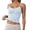 A-Light Blue255, variant on Womens Tank Tops Spaghetti Straps Scoop Neck Loungewear Tops Slim Fit Horizontal Stripe Contrast Trim Fitted Cami Tops