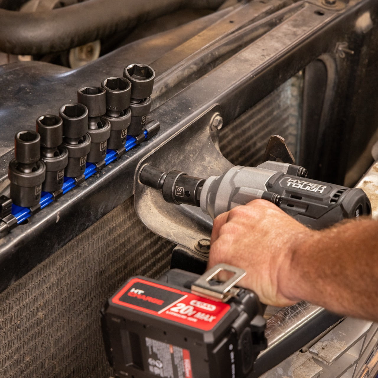 Hyper Tough 7-Piece 1/2" Drive Swivel Impact Socket Set, MM