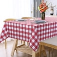 thumbnail image 2 of Buffalo Check Tablecloth Rectangle 52"x 52"-Washable and Stain Resistant Gingham Tablecloth Great for Outdoor Picnic, Parties, Kitchen and Holiday Dinner,Navy Blue, 2 of 9
