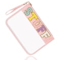 thumbnail image 1 of Bolso transparente Izuzta Chenille Letter Stuff, rosa para mujer, 1 of 7