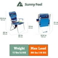 thumbnail image 5 of SunnyFeel Folding Beach Chair Portable Lawn Chair for Adults Foldable for Outdoor Camping Picnic Concert Sports (Blue), 5 of 7