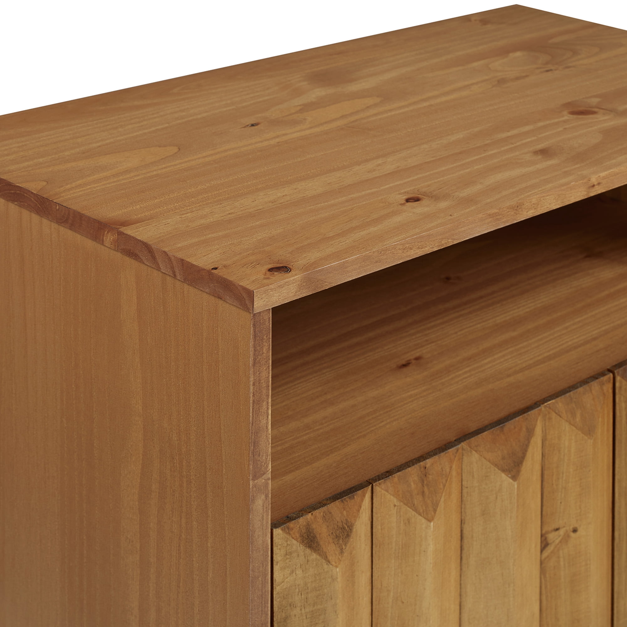 Manor Park Modern Boho Wood Detailed Accent Cabinet, Caramel