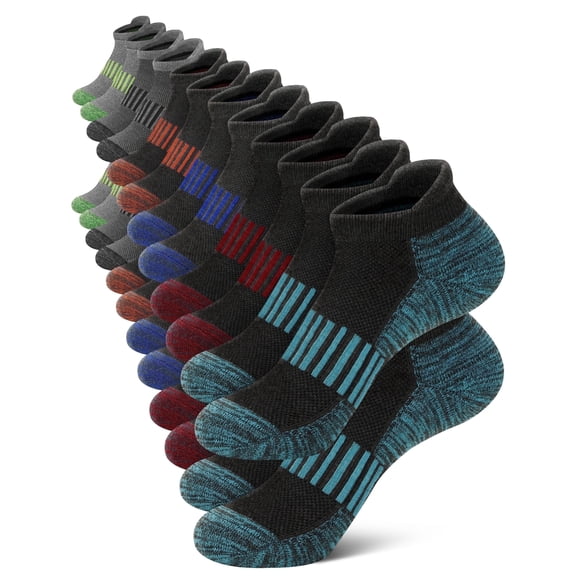 KOITHOT 12 Pair Men Ankle Socks Cushioned Breathable Low Cut Athletic Socks for Men Size 10-13