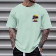 thumbnail image 2 of Momasggi Big and Tall Graphic T-Shirts for Men Summer Short Sleeve Tops Oversized Crew Neck Tshirts Loose Casual Beach Vacation Tees Mint Green 5XL, 2 of 5