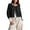 Black, variant on UYISJ Women's Cropped Cardigan Sweaters Fall Long Sleeve Open Front Cardigans Button Down Color Block Crewneck Knit Outwear Coats Beige M