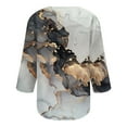 thumbnail image 4 of Fiudx Ropa de Mujer Blusa Holgada con Estampado de Pascua y Cuello En V Retro de Manga Tres Cuartos a La Moda para Mujer, 4 of 5
