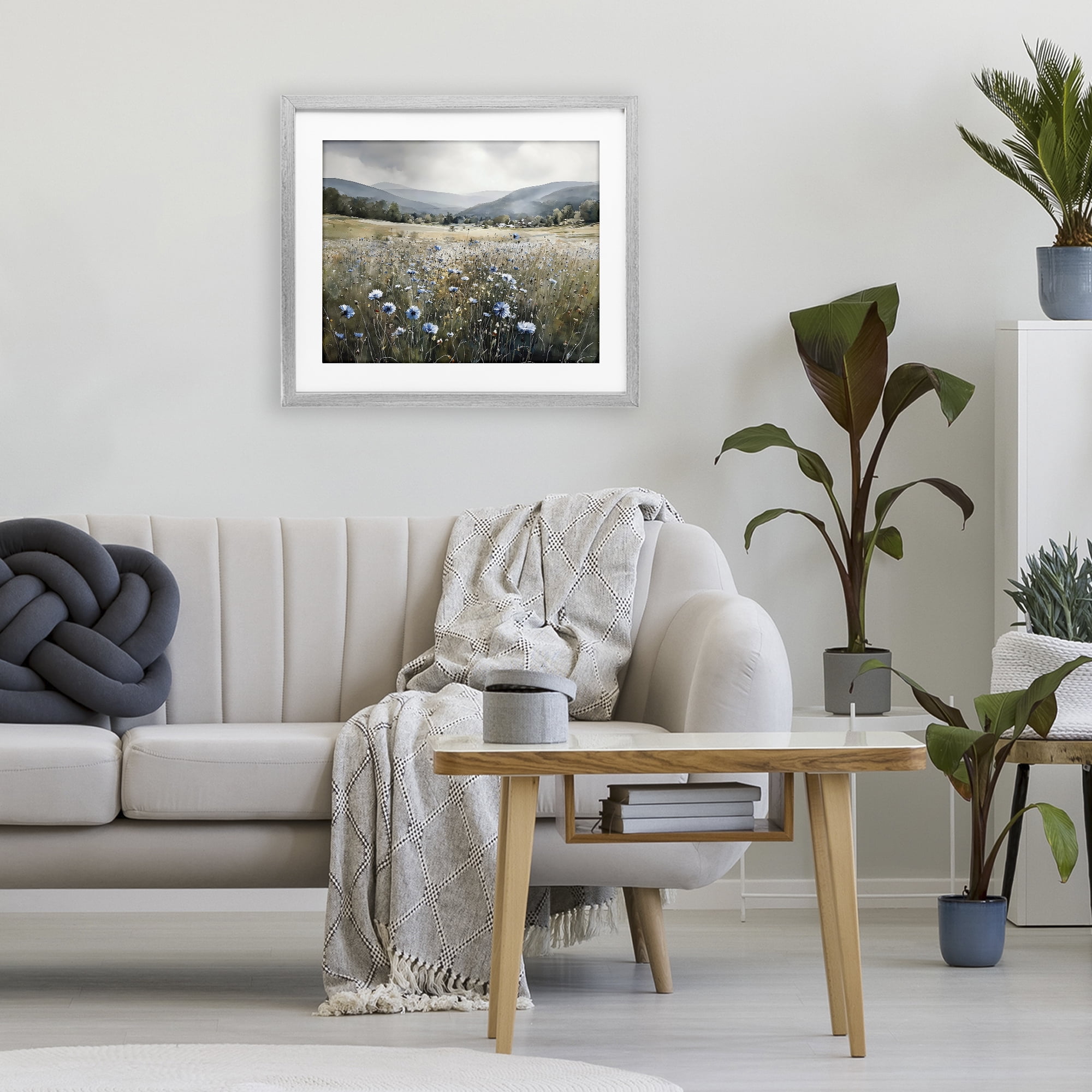 Stupell Industries Sapphire Speckled Fields Gray Framed Print Under Glass, design by Franklyn Gregory