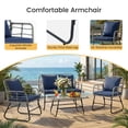 thumbnail image 4 of Gianna 4 Piece Patio Furniture Set, Outdoor Patio Seating Set for Apartment Balcony, Space-Saving Rattan Conversation Set with Loveseat and Side Table for Patio, Front Porch, Gray, 4 of 7