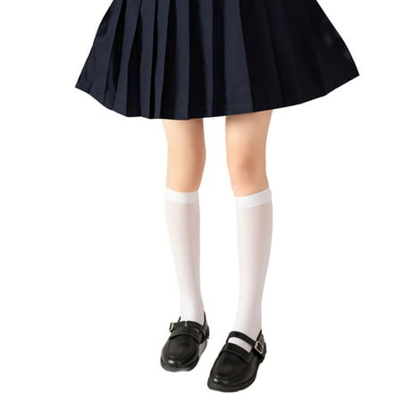 

Women Teen Girls Solid Color Thigh High Stockings Simple Plain Classic Velvet Thin Lolita School Student Short Tube Calf Ankle Socks Hosiery
