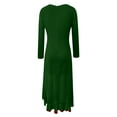 thumbnail image 7 of bbyeadc Women's Cocktail Dresses Square Neck Long Sleeve Ruffle Hem Ruched Bodycon Dress Club Going Out Sexy Evening Dress (Dark Green, L), 7 of 7