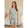 thumbnail image 2 of Ekouaer 2 Pack Womens Pajama Set Print Sleepwear Tank Tops and Ruffled Shorts with Pockets Soft Loungewear Sets Outfits, 2 of 6