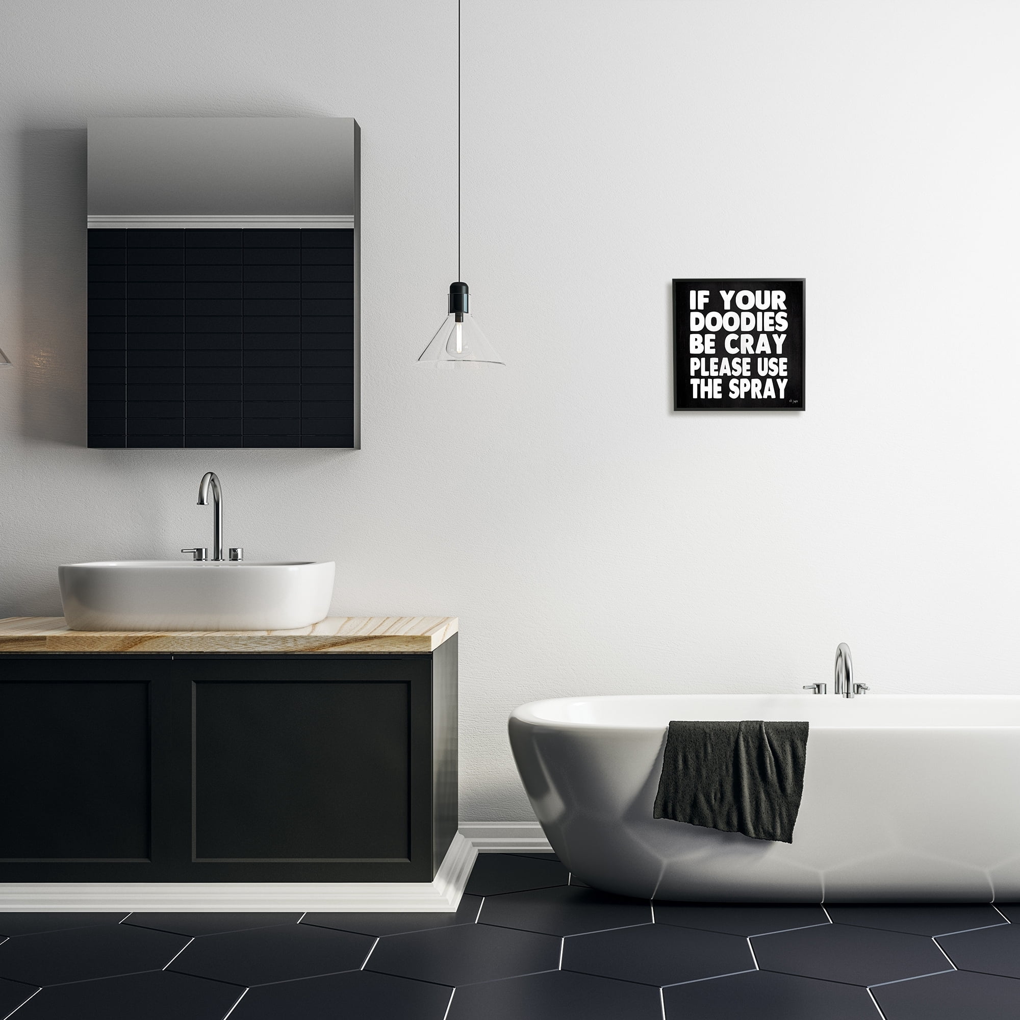 Stupell Industries Doodies Be Cray Use The Spray Bathroom Phrase, 24 x 24, Design by Jaxn Blvd.