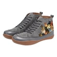 thumbnail image 1 of CEHVOM Bottines Confortables pour Femmes à Imprimé Chat en Cuir à Talon Plat Bottes Chaussures Rétro, 1 of 3