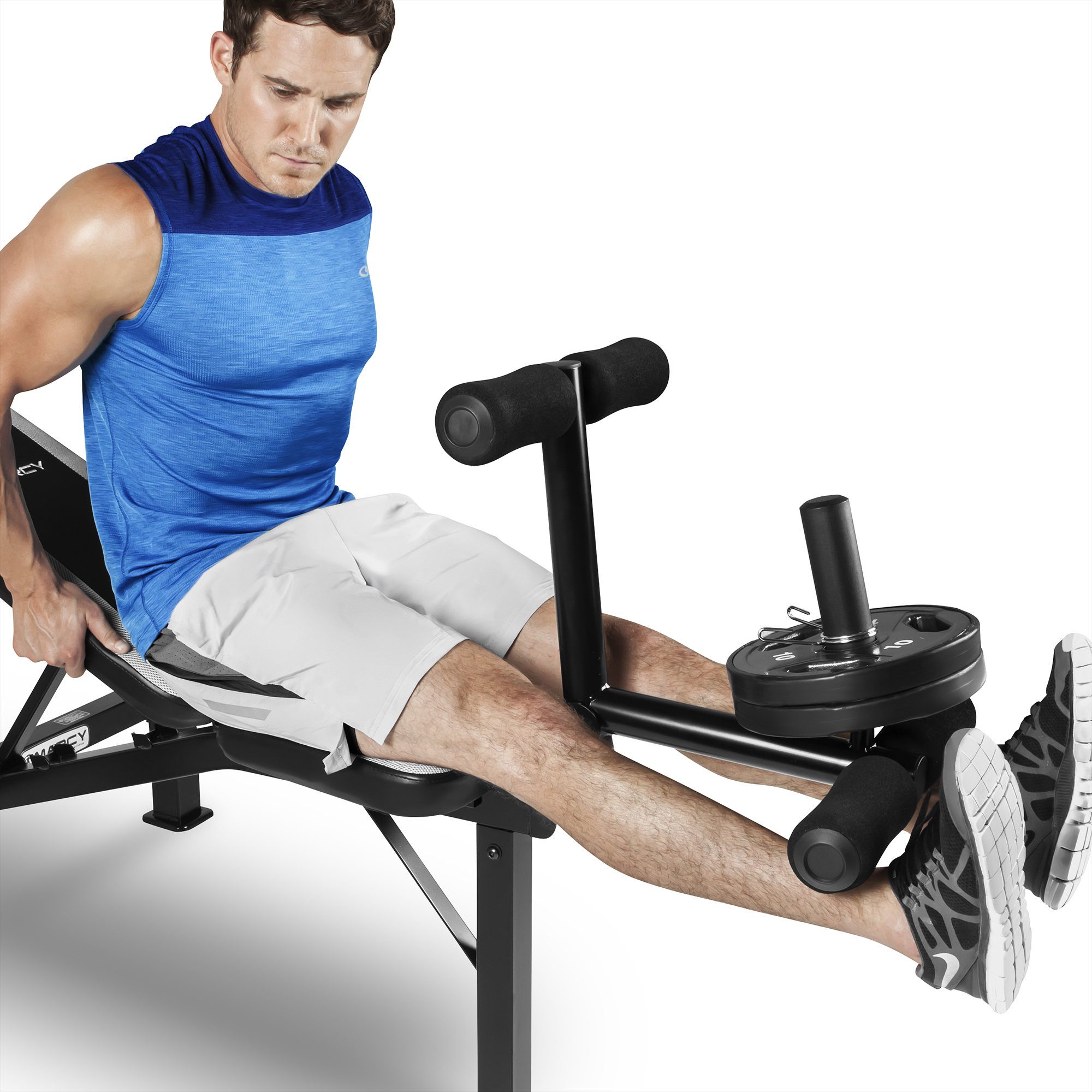 Marcy competitor adjustable olympic weight bench with 2024 leg developer for weight lifting and strength training