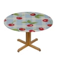 thumbnail image 3 of JEUXUS Red Cherry Buffalo Plaid Tablecloth Blue Farmhouse Check Gingham Round Tablecloths Circular Table Cover Cloths Washable Polyester Tabletop Runner for Kitchen Party Picnic Dining Decor, 3 of 7