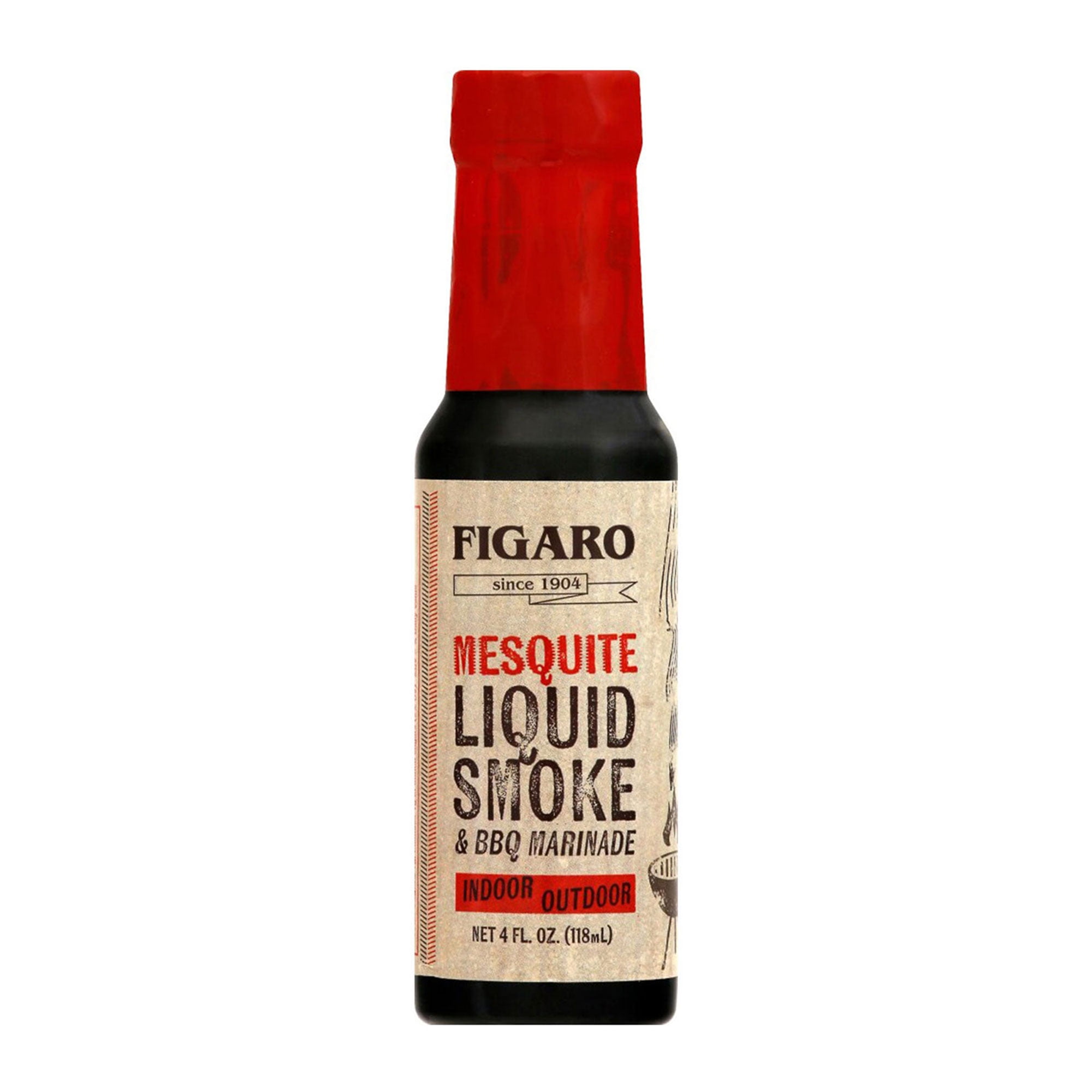 (7 pack) Figaro Mesquite Liquid Smoke & Marinade 4 fl oz, Perfect for BBQ Indoors or Outdoors