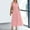 Pink, variant on Women's Flowy Boho Summer Dress Lightweight Midi Maxi Casual V Neck Short Sleeve Elastic Waist Beach Dress with Pockets