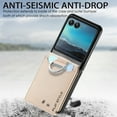 thumbnail image 6 of Allytech Wallet Case for Motorola Razr 40 Ultra Ultra, PU Leather Vintage RFID Blocking Ring Holder Shockproof Cards Slots Compatible Car Mount Phone Case for Motorola Razr 40 Ultra Ultra 6.9" - Khaki, 6 of 7