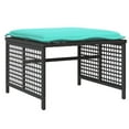 thumbnail image 6 of vidaXL Patio Sofa Set with Cushions 4 Piece Poly Rattan Glass Brown/Gray/Black, 6 of 12