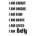 thumbnail image 2 of Girls I am Smart I am Unique I am Kind Encouraging Girly Wall Decal Decoration I am Positive wall Decal Inspirational Quote Art Lasts Years and Easily Removable - Size: 24 In(W) x 40 In(H), 2 of 5
