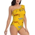 thumbnail image 3 of Honeii Leopard Print for women's one-piece swimsuit featuring a chic one-shoulder design experience elegance and style in the water-Medium, 3 of 6