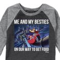 thumbnail image 3 of Disney - Darkwing Duck - Me & My Bestie Getting Food - Toddler & Youth Raglan Graphic T-Shirt, 3 of 6