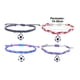 thumbnail image 2 of Pulsera de la amistad de 4 piezas con colgante de fútbol Tejido colorido ajustable para mujer y hombre, 2 of 5