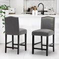 24'' Counter Height Bar Stools Set of 2 Nailhead Studded Upholstered