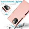 thumbnail image 5 of Dteck Case for iPhone 12 Pro/iPhone 12 6.1-inch,Detachable Case Card Holder Wallet Magnetic Leather 2 in 1 Design Shockproof Kickstand Cover Support Magnetic Car Mount Case,Rosegold, 5 of 7