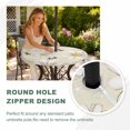 thumbnail image 4 of Round Outdoor Tablecloth with Umbrella Hole and Zipper, White Daisy Farmhouse Tablecloth with Elastic Waterproof, Garden Floral Honeybees Vintage Patio Table Covers for 36" - 44" Picnic Pool Tables, 4 of 9