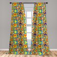 thumbnail image 5 of Hearts Curtains 2 Panels Set, Valentine's Day Themed Love in Colorful Frames Romantic Illustration, Window Drapes for Living Room Bedroom, 56"W X 63"L, Multicolor, by Ambesonne, 5 of 5