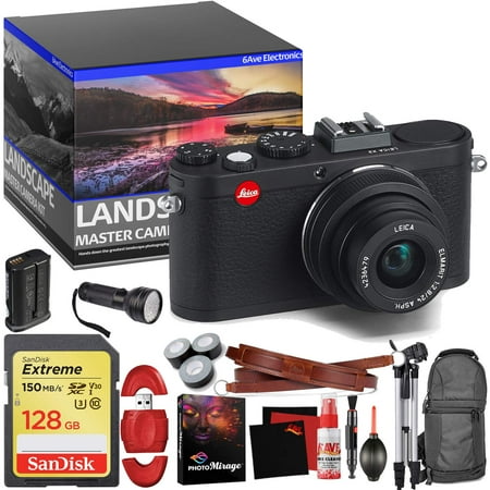 Leica X2 Digital Compact Camera +Elmarit 24mm f/2.8 ASPH Lens (Black) Master Lan