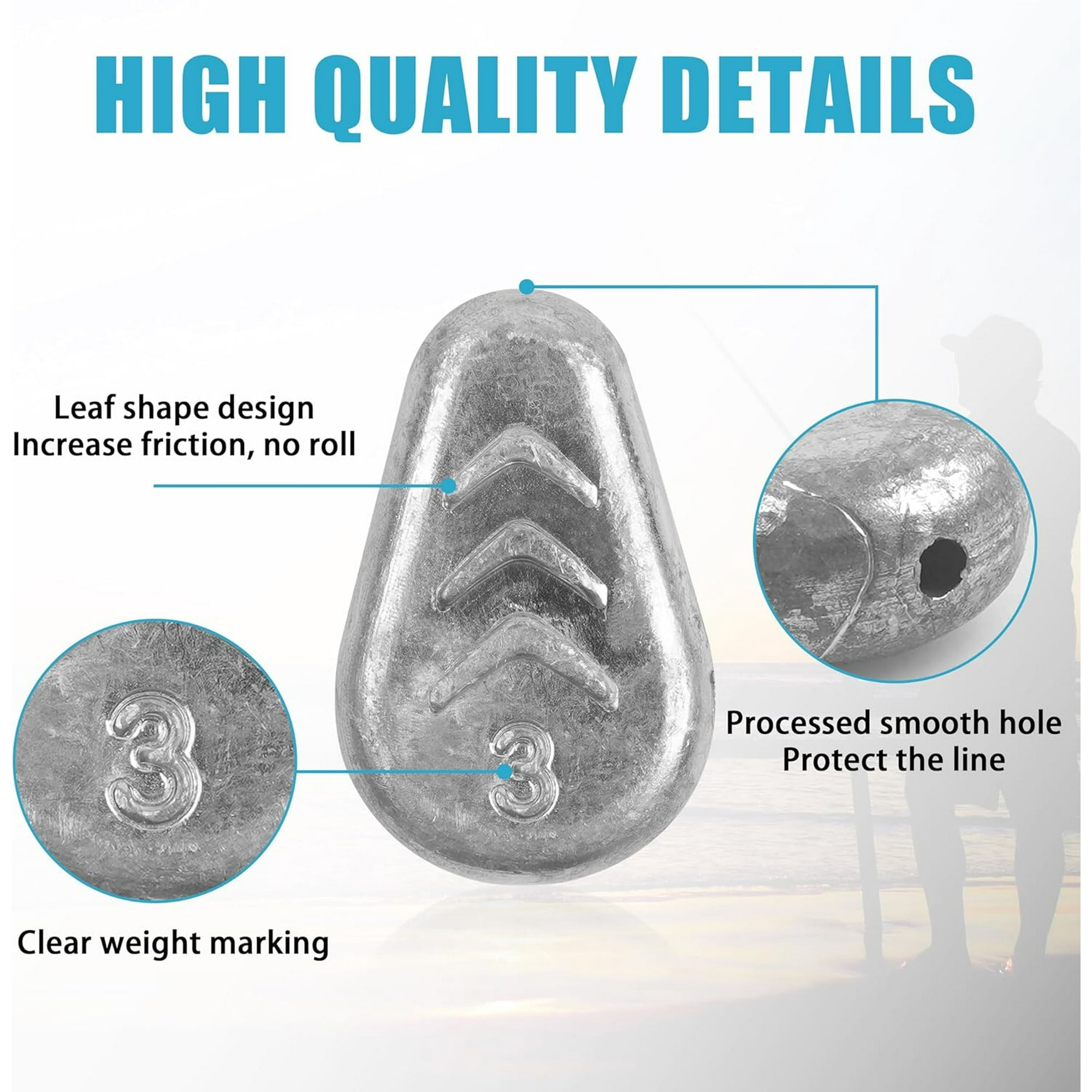 XUCP-No Roll Sinker Fishing Weights Sinkers, Catfish Sinkers Flat