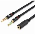 thumbnail image 1 of 3.5mm PC Computer Audio Cable Earphone Cable Conversion Microphone Headset Converter Cable Headphone Jack Adapter Aux Splitter black, 1 of 5