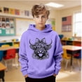 thumbnail image 2 of Fiaer Kids Highland Cow Hoodie Cowboys Shirt Funny Graphic Sweatshirt Cute Tops,Size 2-14 Years Purple 120, 2 of 8