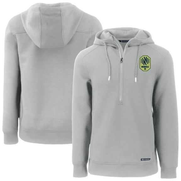 Men's Cutter & Buck Gray Nashville SC Roam Eco Half-Zip Recycled Pullover Hoodie