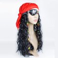 thumbnail image 2 of Conjunto de 3 accesorios para disfraz de capitán pirata, pañuelo para la cabeza pirata con peluca, parche en el ojo para disfraz de cosplay para adultos, 2 of 4