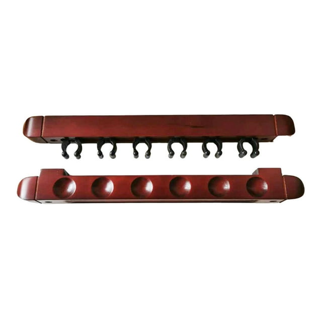 letairis Wall Mounted Billiard Cue Rack Pool Cue Shelf Space-saving Accessories Sporting Decorative Billiard Bracket Accessories Sporting Goods Wine red
