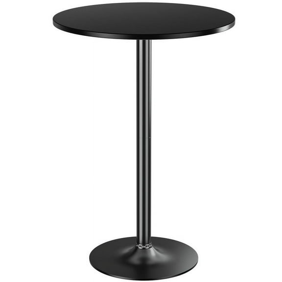 Homall Bistro Pub Table Round Bar Height Cocktail Table Metal Base MDF Top Obsidian Table with Black Leg 23.8-Inch Top, 39.5-Inch Height, Black