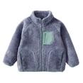 thumbnail image 1 of Kids Cardigan Jacket Winter Solid Color Thick Zipper Fleece for Warmth,Boys Winter Jacket, 1 of 5