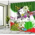thumbnail image 5 of Ambesonne Floral Shower Curtain, Tropical Flowers Spirals, 69"Wx84"L, Multicolor, 5 of 5