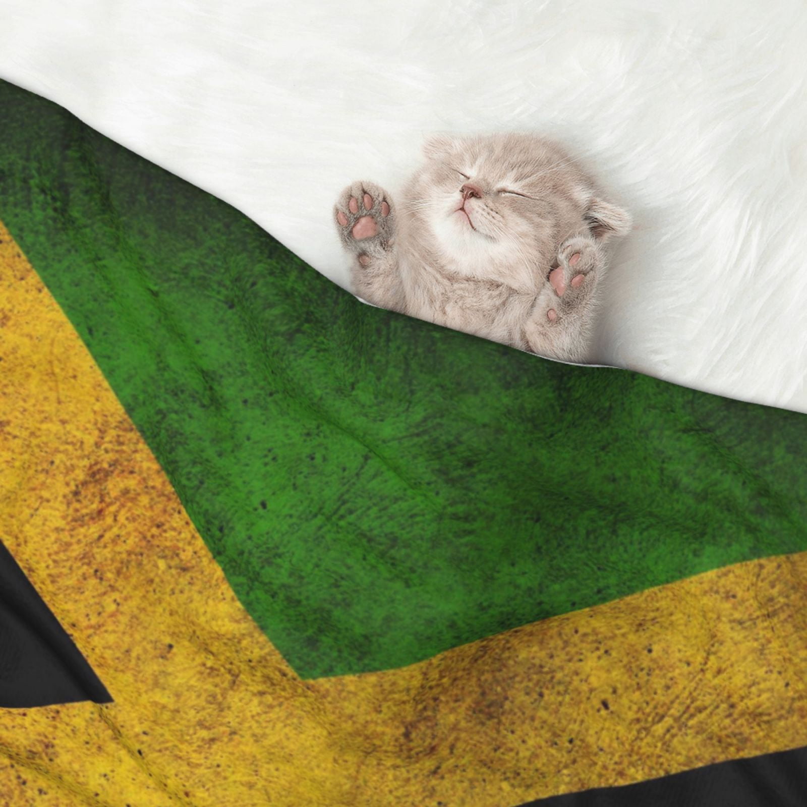 Retro Jamaican Flag Dog Blanket Soft Warm Flannel Cat Blanket Great Pet Throw for Cats Puppy Small Medium Large Dog