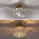 thumbnail image 5 of Lámpara de techo de cristal, 60W Mini candelabro cuadrado Montaje empotrado Lámpara de techo plegable moderna cercana al techo, Comedor Dormitorio Cocina Pasillo Patio Pasillo Lámpara colgante, Base E, 5 of 5