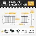 thumbnail image 3 of CAPHAUS 52FT Heavy Duty Flat Top Fence Barrier Kit, Anti-Rust Metal Steel Fence with 4FT Height X 6FT Width Panels, with Decorative Fence Gate, Posts, Connectors, Outdoor Fencing for Yard, 3 of 10