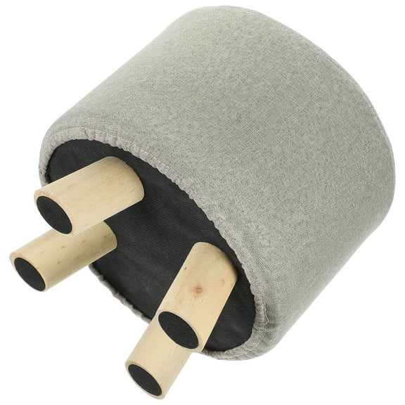 WHAMVOX Small Footstool Footrest Step Stool Sofa Bedroom Small Wooden Fabric Change Shoes Stool