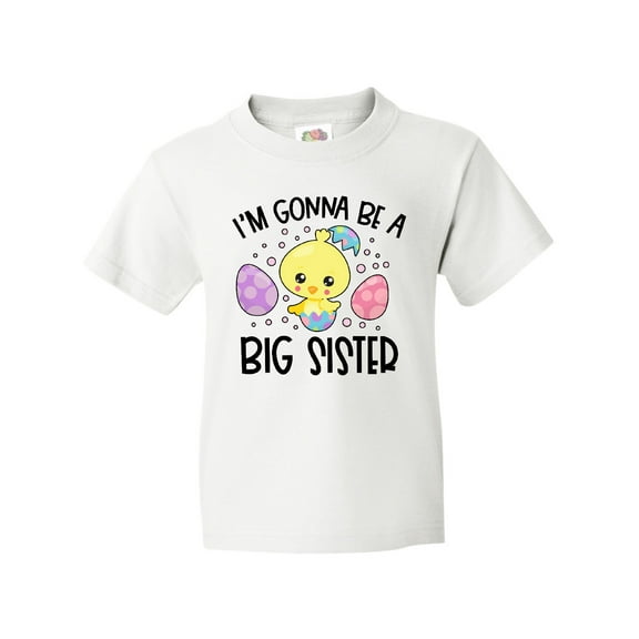 Inktastic Easter I'm Gonna Be a Big Sister with Purple and Pink Eggs Youth T-Shirt